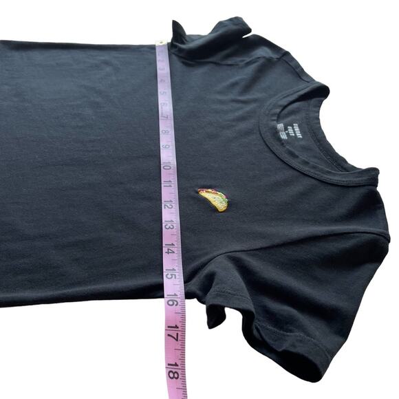 Women's Aritzia Sunday Best Black Short Sleeve Taco Logo Casual T-Shirt sz Small - Picture 6 of 7